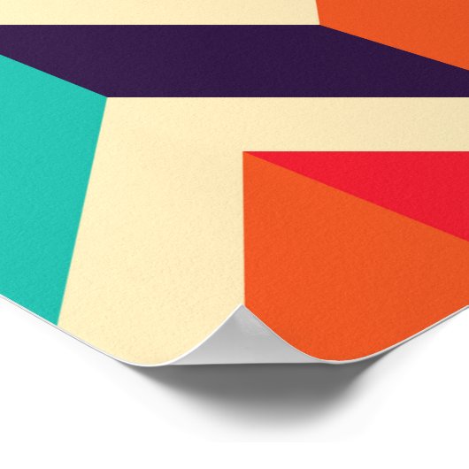 ジグザグの背景を持つシームレスな幾何学的パターン ポスター (角)