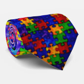 ジグザグの鋸のパズル ネクタイ (ロール)