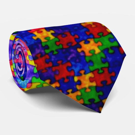 ジグザグの鋸のパズル ネクタイ (ロール)