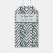 ジグザグの鳥%フラワーパターン ギフトタグ (裏面)