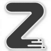 ジグザグのZモノグラム面白いデザイン シール (正面)