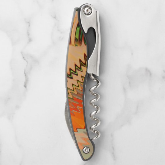 ジグザグまたは波エフェクトによるカラーブレーク ソムリエナイフ (裏面)