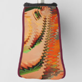 ジグザグまたは波形エフェクトのゴルフクラブヘッドによるカラーブレイク ゴルフヘッドカバー (回転90)