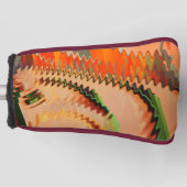 ジグザグまたは波形エフェクトのゴルフクラブヘッドによるカラーブレイク ゴルフヘッドカバー (正面)