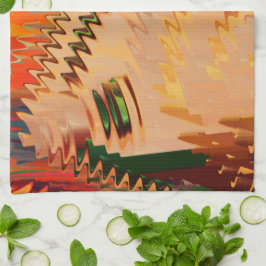 ジグザグまたは波形エフェクトキッチンで色分解 キッチンタオル