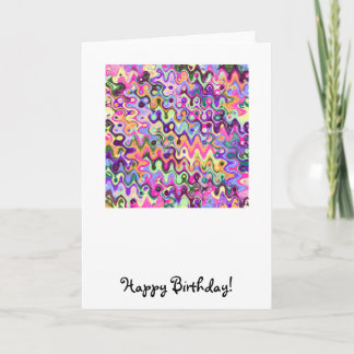 ジグザグウェーブのスクイグル 誕生日カード カード