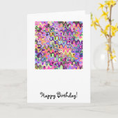 ジグザグウェーブのスクイグル 誕生日カード カード (黄色い花)