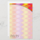 ジグザグウェーブパターカラフルンモダンアートジオデザイン 便箋 (正面/裏面)