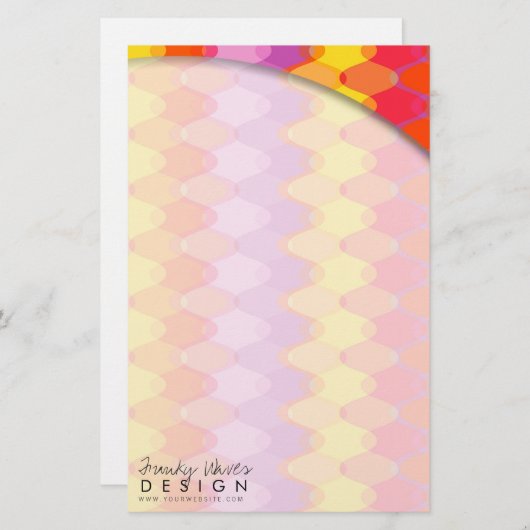 ジグザグウェーブパターカラフルンモダンアートジオデザイン 便箋 (正面/裏面)