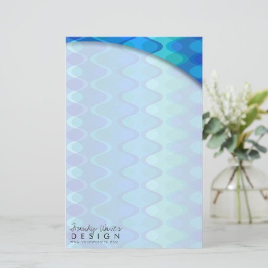 ジグザグウェーブパターカラフルンモダンアートジオデザイン 便箋 (スタンド正面)