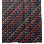 ジグザグカラフルの家老の階段 シャワーカーテン (正面)