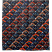 ジグザグカラフルの家老の階段 シャワーカーテン (正面)