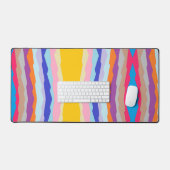 ジグザグカラフルストライプパターン デスクマット (キーボード&マウス)