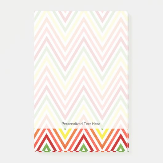 ジグザグカラフル山形パターン ポストイット (正面)