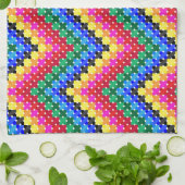 ジグザグカラフル模様 キッチンタオル (折り畳み)