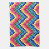 ジグザグカラフル模様 キッチンタオル (縦)