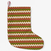 ジグザグクリスマスパターン スモールクリスマスストッキング (正面)