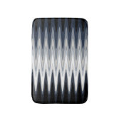 ジグザググレー白黒ブルーベージュパターン バスマット (正面縦)