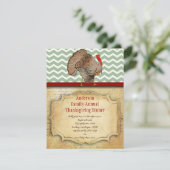 ジグザグサンクスギビング伝統的ターキーディナー 招待状 (スタンド正面)