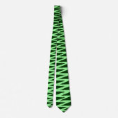ジグザグザグザ – Mint Green on Dark Green 003300 ネクタイ (裏面)