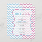 ジグザグシェブロンジェンダーリビールパーティの招待状 招待状 (正面/裏面)