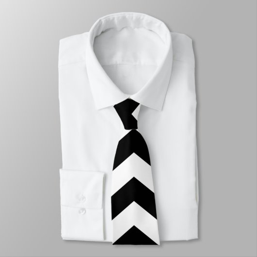ジグザグシェブロン黒白 ネクタイ (タイ)
