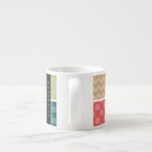 ジグザグシブロン,ギンガム,水玉模様,お名前 エスプレッソカップ (裏面)