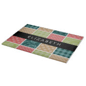 ジグザグシブロン,ギンガム,水玉模様,お名前 カッティングボード (角)