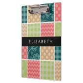 ジグザグシブロン，ギンガム，水玉模様，お名前 クリップボード (左)