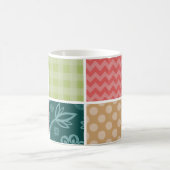 ジグザグシブロン,ギンガム,水玉模様,お名前 コーヒーマグカップ (中央)