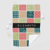 ジグザグシブロン,ギンガム,水玉模様,お名前 ゴルフタオル (インサイチュ)