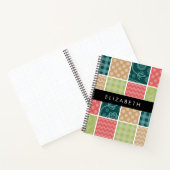 ジグザグシブロン,ギンガム,水玉模様,お名前 ノートブック (内部)