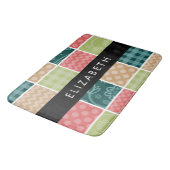 ジグザグシブロン，ギンガム，水玉模様，お名前 バスマット (アングル)