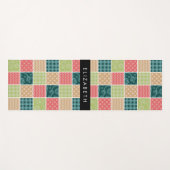 ジグザグシブロン，ギンガム，水玉模様，お名前 ヨガマット (正面(横))