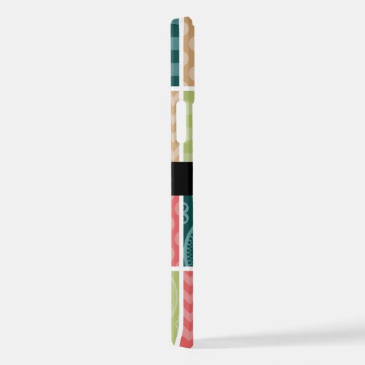 ジグザグシブロン,ギンガム,水玉模様,お名前 iPhoneケース (右側面)