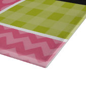 ジグザグシブロン，水玉模様，ギンガム，お名前 カッティングボード (角)