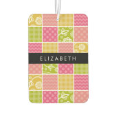 ジグザグシブロン，水玉模様，ギンガム，お名前 カーエアーフレッシュナー (裏面)