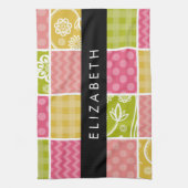 ジグザグシブロン,水玉模様,ギンガム,お名前 キッチンタオル (縦)