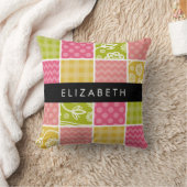 ジグザグシブロン,水玉模様,ギンガム,お名前 クッション (ブランケット)
