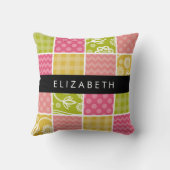 ジグザグシブロン,水玉模様,ギンガム,お名前 クッション (裏面)