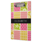 ジグザグシブロン,水玉模様,ギンガム,お名前 クリップボード (左)