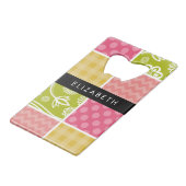 ジグザグシブロン，水玉模様，ギンガム，お名前 クレジットカード栓抜き (裏面アングル)