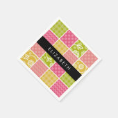 ジグザグシブロン,水玉模様,ギンガム,お名前 スタンダードカクテルナプキン (角)