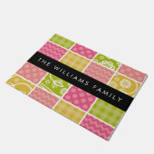 ジグザグシブロン，水玉模様，ギンガム，お名前 ドアマット (アングル)