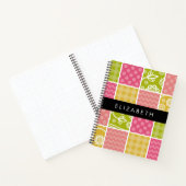 ジグザグシブロン，水玉模様，ギンガム，お名前 ノートブック (内部)