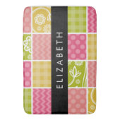 ジグザグシブロン，水玉模様，ギンガム，お名前 バスマット (正面縦)