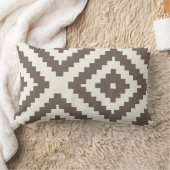 ジグザグジオ幾何パターンチューペブラウン ランバークッション (ブランケット)