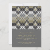 ジグザグチェックパターン3写真卒業パーティー 招待状 (裏面)