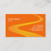 ジグザグパス – オレンジ色のシェード 名刺 (裏面)