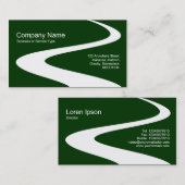 ジグザグパス – ダークグリーン上の白003300 名刺 (正面/裏面)